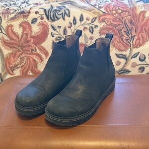 Black Leather Birkenstock Chelsea Boots